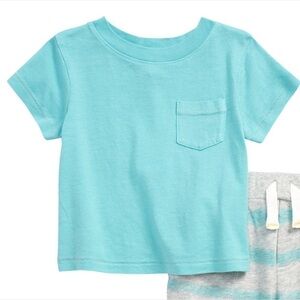 NWT Splendid Pocket T Shirt Size 6-12M in Aqua